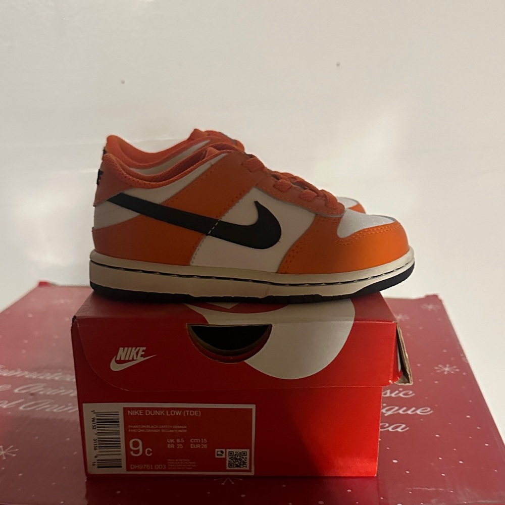 Nike Kids Dunk Low Orange White Sneakers